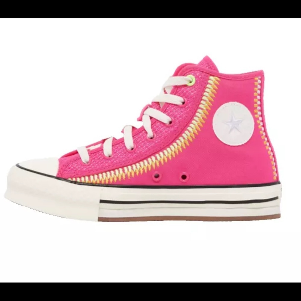 Converse Kids High-Top Sneakers in Bright Pink with White Accents